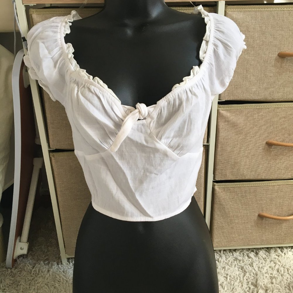 White crop top bustier XL (new)